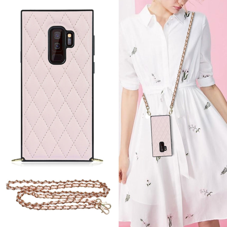 Elegante custodia antiurto in pelle microfibra con motivo rombico + TPU con tracolla a catena, For Samsung Galaxy A90 5G, For Samsung Galaxy Note10+, For Samsung Galaxy Note20 Ultra, For Samsung Galaxy S9+