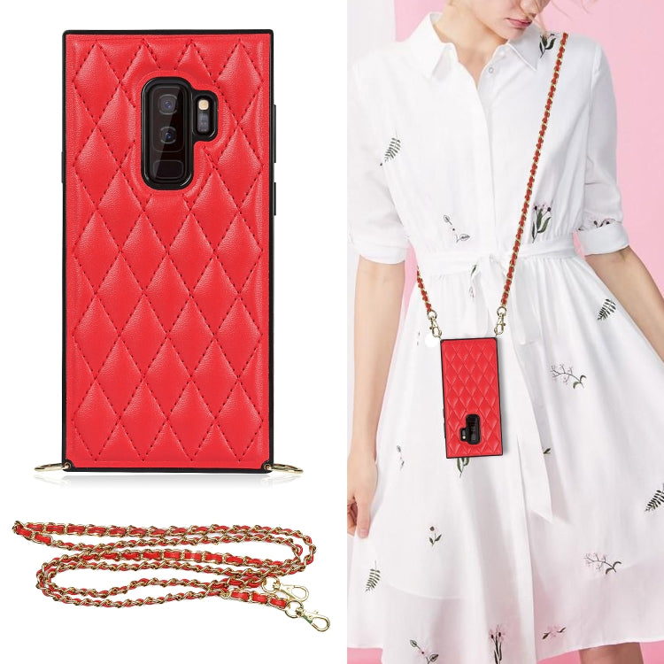 Elegante custodia antiurto in pelle microfibra con motivo rombico + TPU con tracolla a catena, For Samsung Galaxy A90 5G, For Samsung Galaxy Note10+, For Samsung Galaxy Note20 Ultra, For Samsung Galaxy S9+
