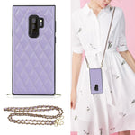 Elegante custodia antiurto in pelle microfibra con motivo rombico + TPU con tracolla a catena, For Samsung Galaxy A90 5G, For Samsung Galaxy Note10+, For Samsung Galaxy Note20 Ultra, For Samsung Galaxy S9+
