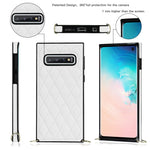 Elegante custodia antiurto in pelle microfibra con motivo rombico + TPU con tracolla a catena, For Samsung Galaxy S10, For Samsung Galaxy S10+, For Samsung Galaxy S10e, For Samsung Galaxy S20 Ultra