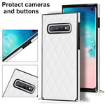 Elegante custodia antiurto in pelle microfibra con motivo rombico + TPU con tracolla a catena, For Samsung Galaxy S10, For Samsung Galaxy S10+, For Samsung Galaxy S10e, For Samsung Galaxy S20 Ultra