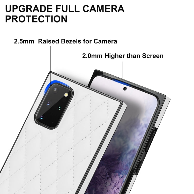 Elegante custodia antiurto in pelle microfibra con motivo rombico + TPU con tracolla a catena, For Samsung Galaxy S20, For Samsung Galaxy S20+, For Samsung Galaxy S21 5G, For Samsung Galaxy S21+ 5G