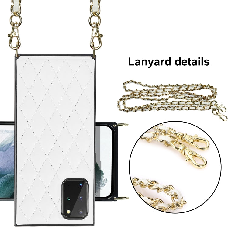 Elegante custodia antiurto in pelle microfibra con motivo rombico + TPU con tracolla a catena, For Samsung Galaxy S20, For Samsung Galaxy S20+, For Samsung Galaxy S21 5G, For Samsung Galaxy S21+ 5G