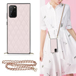 Elegante custodia antiurto in pelle microfibra con motivo rombico + TPU con tracolla a catena, For Samsung Galaxy S20, For Samsung Galaxy S20+, For Samsung Galaxy S21 5G, For Samsung Galaxy S21+ 5G