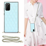 Elegante custodia antiurto in pelle microfibra con motivo rombico + TPU con tracolla a catena, For Samsung Galaxy S20, For Samsung Galaxy S20+, For Samsung Galaxy S21 5G, For Samsung Galaxy S21+ 5G