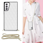 Elegante custodia antiurto in pelle microfibra con motivo rombico + TPU con tracolla a catena, For Samsung Galaxy S20, For Samsung Galaxy S20+, For Samsung Galaxy S21 5G, For Samsung Galaxy S21+ 5G