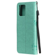 Custodia in pelle sintetica a vibrazione orizzontale con motivo ad albero e gatto con supporto e fessure per carte, portafoglio e cordino, For OPPO Realme 8 4G / Realme 8 Pro 4G, For OPPO Realme V13 5G / Realme 8 5G