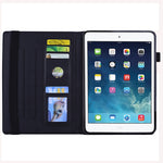 Custodia in pelle goffrata per iPad con doppia piegatura