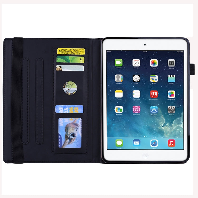 Custodia in pelle goffrata per iPad con doppia piegatura