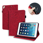 Custodia in pelle goffrata per iPad con doppia piegatura
