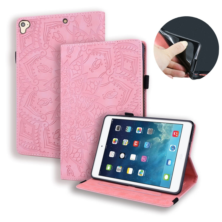 Custodia in pelle goffrata per iPad con doppia piegatura