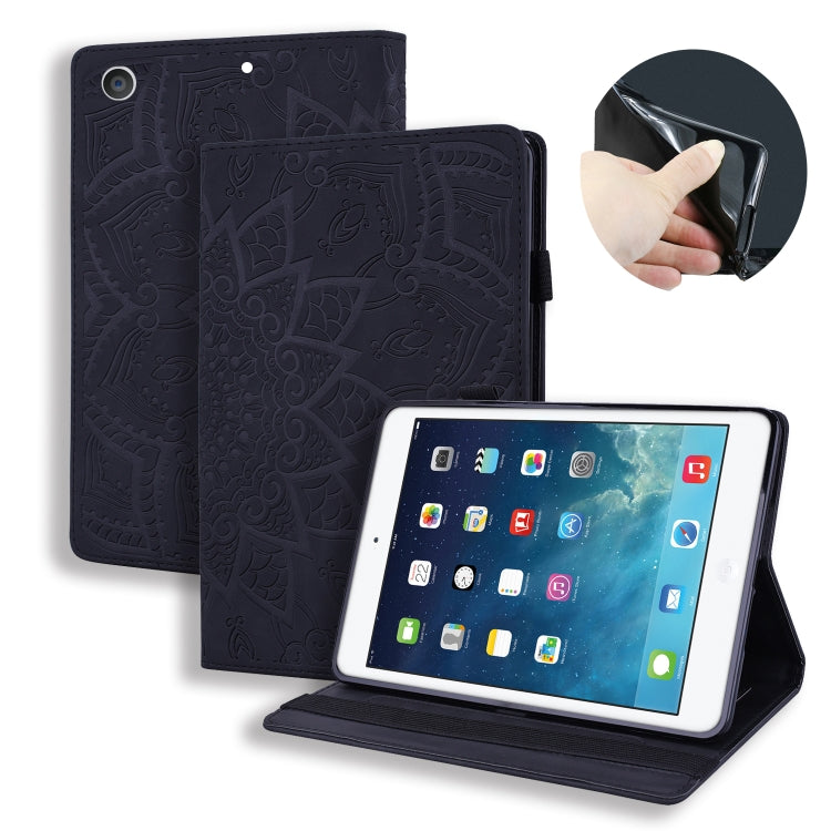 Custodia in pelle goffrata per iPad con doppia piegatura