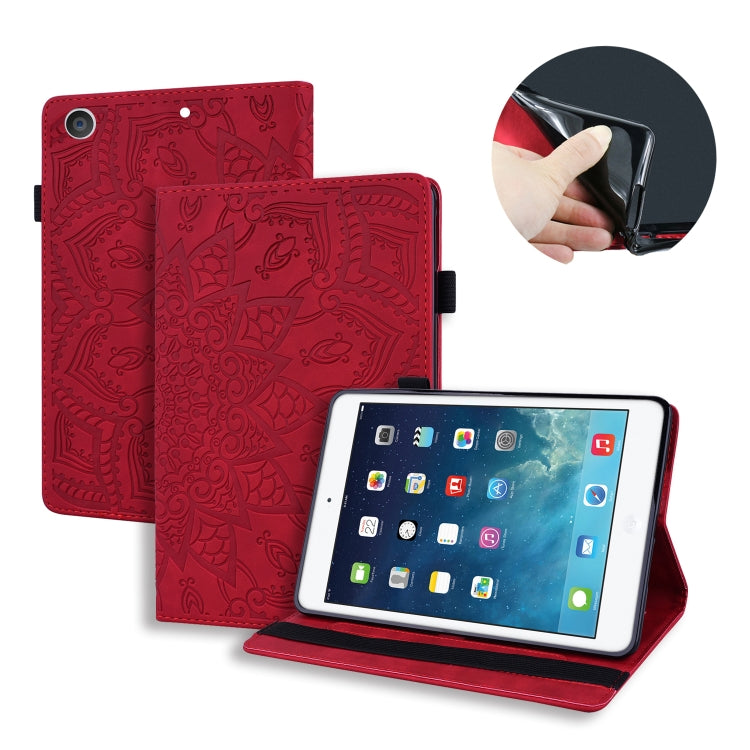 Custodia in pelle goffrata per iPad con doppia piegatura
