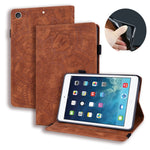 Custodia in pelle goffrata per iPad con doppia piegatura