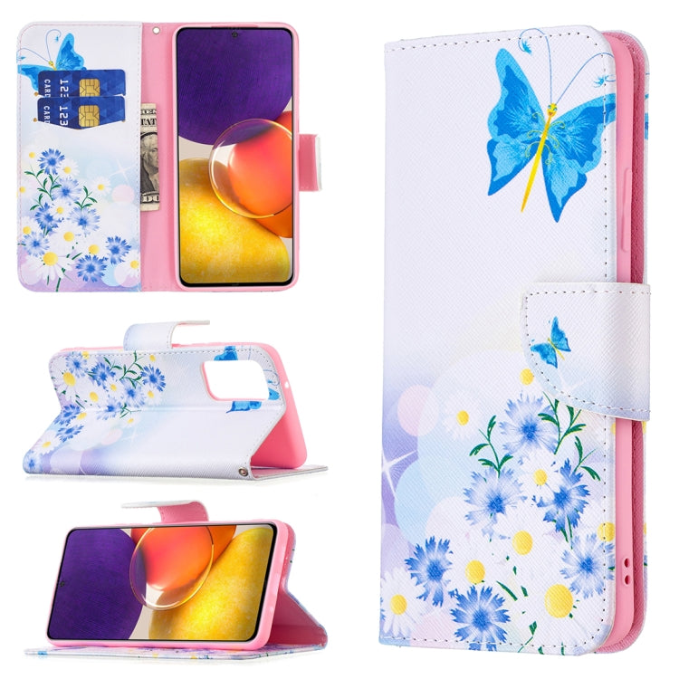 Custodia in pelle flip orizzontale con motivo a disegno colorato con supporto, slot per schede e portafoglio, For Samsung Galaxy A82 5G