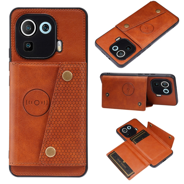 Custodia portafoglio magnetica in PU e TPU per Xiaomi Mi 11 Ultra