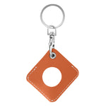 Custodia in pelle PU quadrata per AirTag con anello portachiavi