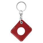 Custodia in pelle PU quadrata per AirTag con anello portachiavi