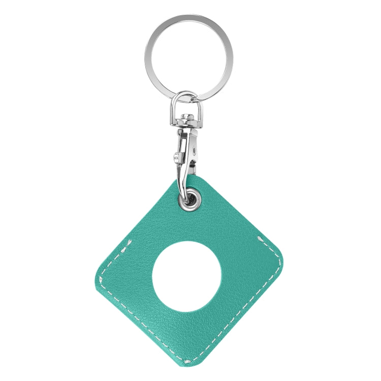 Custodia in pelle PU quadrata per AirTag con anello portachiavi