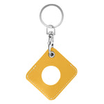 Custodia in pelle PU quadrata per AirTag con anello portachiavi