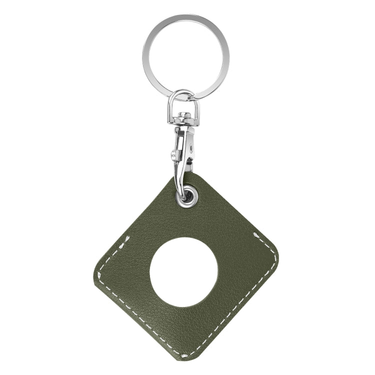 Custodia in pelle PU quadrata per AirTag con anello portachiavi