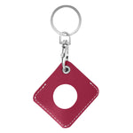 Custodia in pelle PU quadrata per AirTag con anello portachiavi