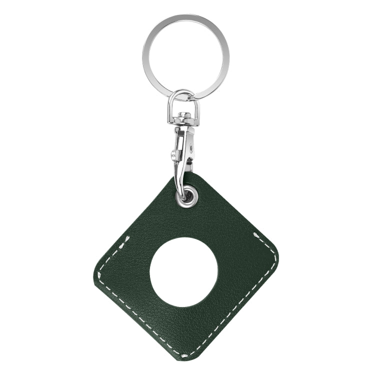 Custodia in pelle PU quadrata per AirTag con anello portachiavi