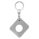 Custodia in pelle PU quadrata per AirTag con anello portachiavi
