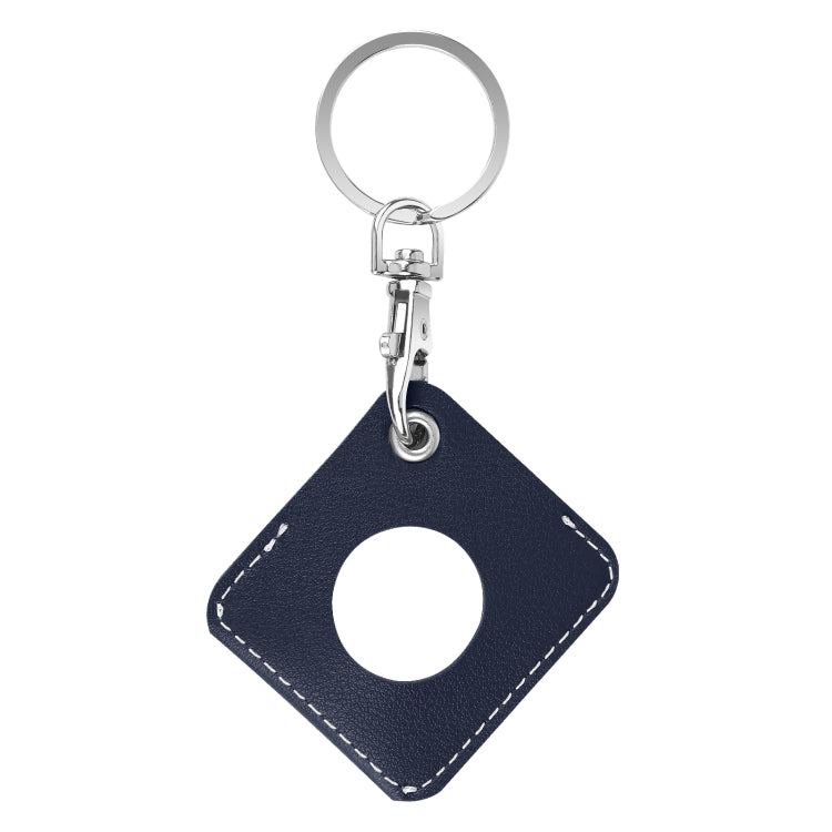 Custodia in pelle PU quadrata per AirTag con anello portachiavi