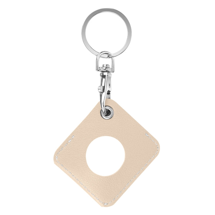 Custodia in pelle PU quadrata per AirTag con anello portachiavi