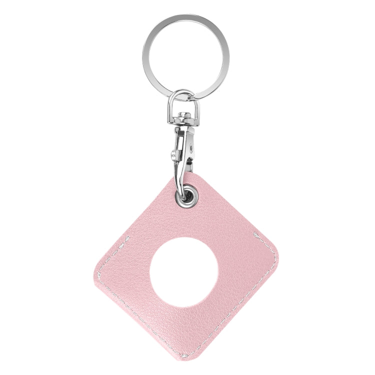 Custodia in pelle PU quadrata per AirTag con anello portachiavi