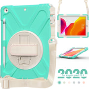 Custodia protettiva in silicone Pure Color + PC con supporto e tracolla, For iPad 10.2 2021 / 2020 / 2019, For Samsung Galaxy Tab A7 (2020) T500