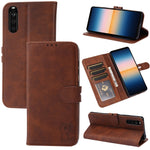 Custodia in pelle a ribalta orizzontale con motivo Happy Cat goffrato con supporto, slot per carte e portafoglio, For Sony Xperia 1 III, For Sony Xperia 5 III, For Sony Xperia 10 III