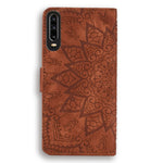 Custodia in pelle goffrata con design a doppia piegatura in vitello con mandala di diamanti con portafoglio, porta carte e fessure per carte, For Huawei Mate 20 Pro, For Huawei Mate 20 Lite /, For Huawei nova 5, For Huawei P Smart 2019                 ...
