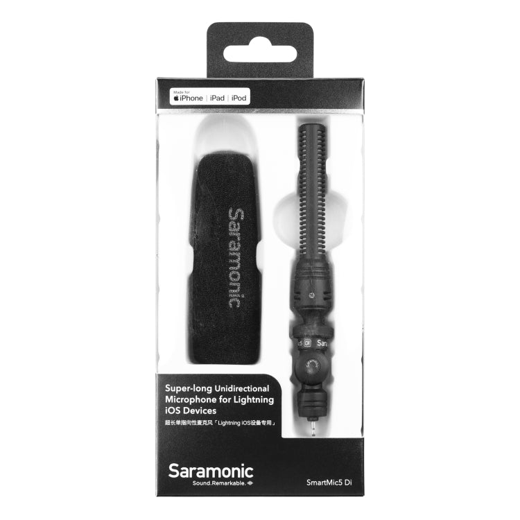 Saramonic SmartMic5 Di Microfono unidirezionale super lungo per dispositivi con interfaccia a 8 pin, SmartMic5 Di