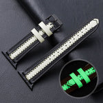 Cinturino di ricambio luminoso in pelle di vacchetta, For Apple Watch Series 7  41mm / & 6 & SE & 5 & 4 40mm, For Apple Watch Series  7  45mm / & 6 & SE & 5 & 4 44mm