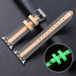 Cinturino di ricambio luminoso in pelle di vacchetta, For Apple Watch Series 7  41mm / & 6 & SE & 5 & 4 40mm, For Apple Watch Series  7  45mm / & 6 & SE & 5 & 4 44mm
