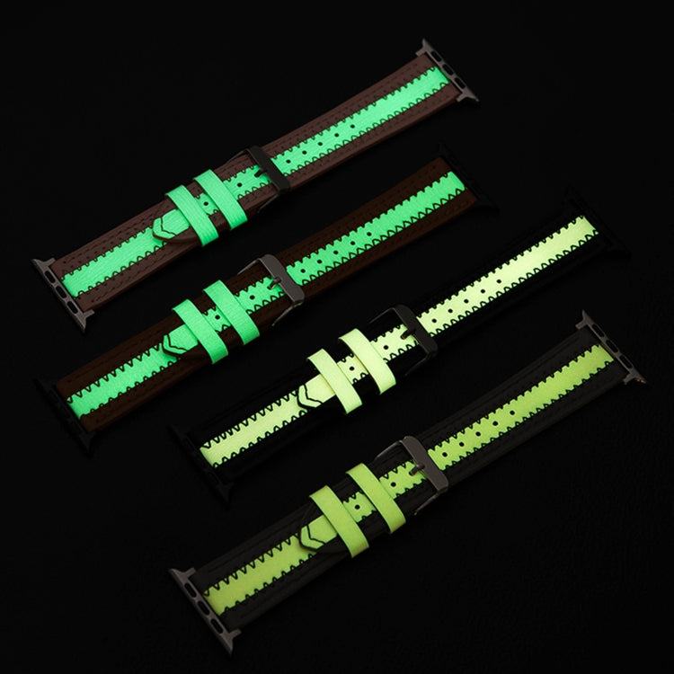 Cinturino di ricambio luminoso in pelle di vacchetta, For Apple Watch Series 7  41mm / & 6 & SE & 5 & 4 40mm, For Apple Watch Series  7  45mm / & 6 & SE & 5 & 4 44mm
