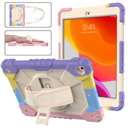 Custodia protettiva in silicone antiurto per robot a colori a contrasto + custodia protettiva per PC con supporto e tracolla, For iPad 10.2 2021 / 2020 / 2019