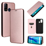 Struttura in fibra di carbonio Flip orizzontale magnetico Custodia in pelle TPU + PC + PU con slot per schede, For Oukitel C23 Pro, For Samsung Galaxy A22 4G, For ZTE Libero 5G