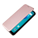 Struttura in fibra di carbonio Flip orizzontale magnetico Custodia in pelle TPU + PC + PU con slot per schede, For Oukitel C23 Pro, For Samsung Galaxy A22 4G, For ZTE Libero 5G