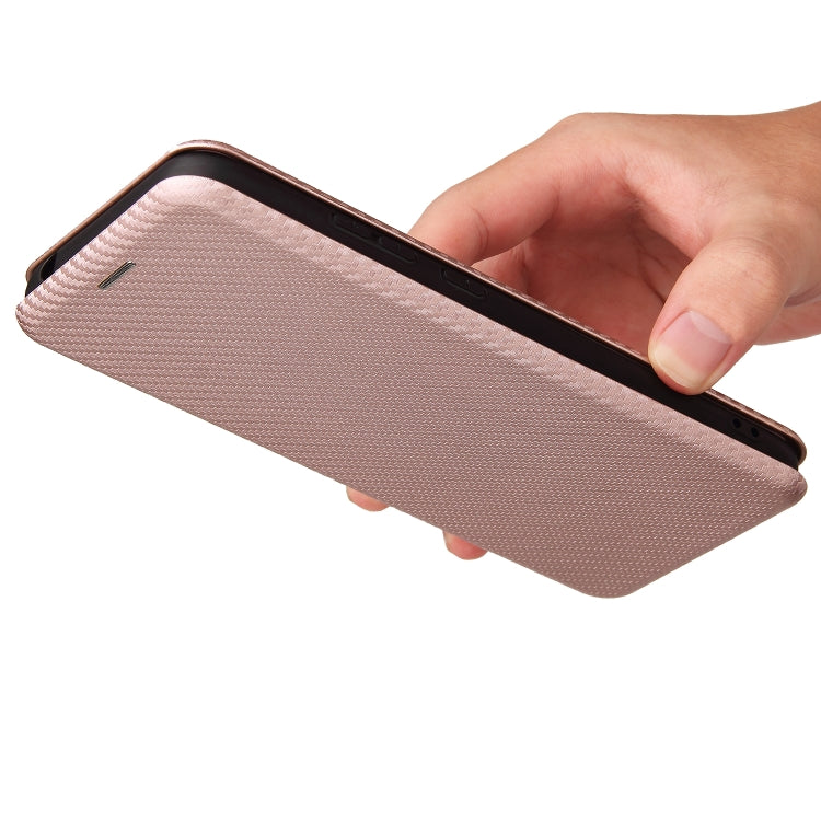 Struttura in fibra di carbonio Flip orizzontale magnetico Custodia in pelle TPU + PC + PU con slot per schede, For Oukitel C23 Pro, For Samsung Galaxy A22 4G, For ZTE Libero 5G