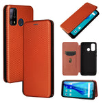 Struttura in fibra di carbonio Flip orizzontale magnetico Custodia in pelle TPU + PC + PU con slot per schede, For Oukitel C23 Pro, For Samsung Galaxy A22 4G, For ZTE Libero 5G