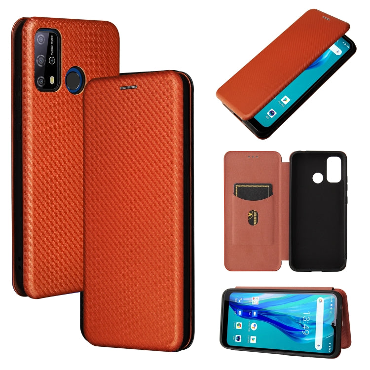 Struttura in fibra di carbonio Flip orizzontale magnetico Custodia in pelle TPU + PC + PU con slot per schede, For Oukitel C23 Pro, For Samsung Galaxy A22 4G, For ZTE Libero 5G