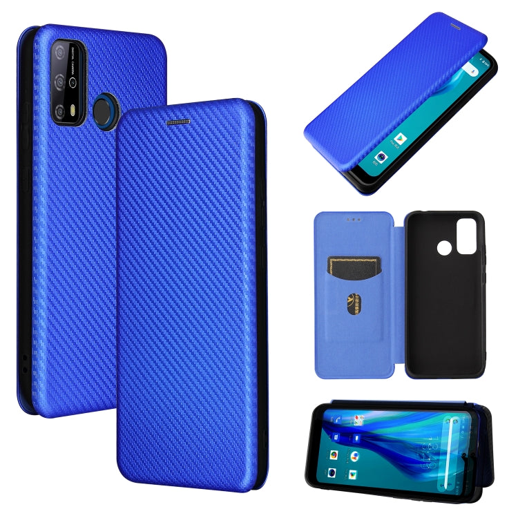 Struttura in fibra di carbonio Flip orizzontale magnetico Custodia in pelle TPU + PC + PU con slot per schede, For Oukitel C23 Pro, For Samsung Galaxy A22 4G, For ZTE Libero 5G