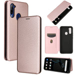 Struttura in fibra di carbonio Flip orizzontale magnetico Custodia in pelle TPU + PC + PU con slot per schede, For Oukitel C23 Pro, For Samsung Galaxy A22 4G, For ZTE Libero 5G