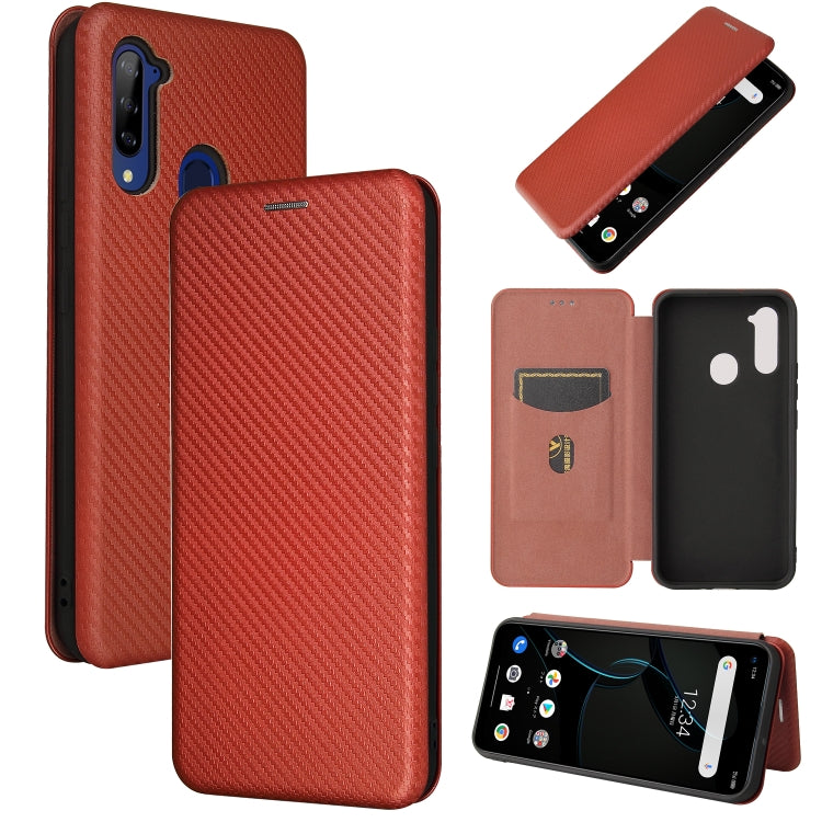 Struttura in fibra di carbonio Flip orizzontale magnetico Custodia in pelle TPU + PC + PU con slot per schede, For Oukitel C23 Pro, For Samsung Galaxy A22 4G, For ZTE Libero 5G