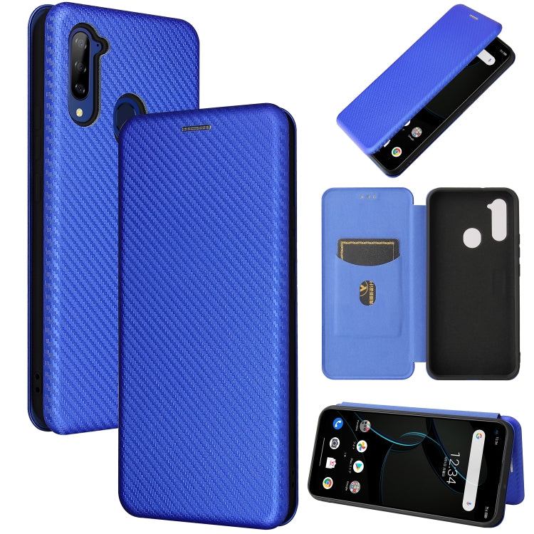Struttura in fibra di carbonio Flip orizzontale magnetico Custodia in pelle TPU + PC + PU con slot per schede, For Oukitel C23 Pro, For Samsung Galaxy A22 4G, For ZTE Libero 5G