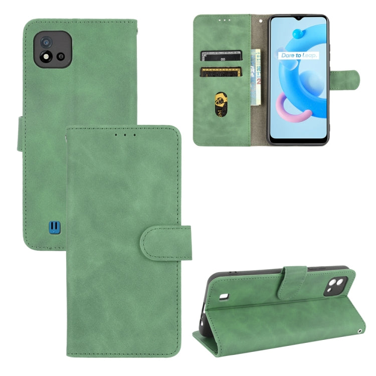 Tinta unita Skin Feel Fibbia magnetica Flip orizzontale Custodia in pelle PU con struttura in vitello con supporto e slot per schede e portafoglio, For OPPO Realme C11 (2021) / Realme C20, For TCL 20 Pro 5G, For TCL 20S, For Tone e21