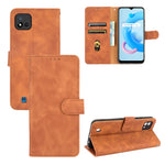 Tinta unita Skin Feel Fibbia magnetica Flip orizzontale Custodia in pelle PU con struttura in vitello con supporto e slot per schede e portafoglio, For OPPO Realme C11 (2021) / Realme C20, For TCL 20 Pro 5G, For TCL 20S, For Tone e21